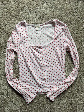 Aeropostale Long Sleeve Heart Shirt Small